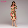 2018 new women printing dress S.FLAVOR Elegant long sleeve Mid-calf vestidos Casual women spring summer long dress Bohemian