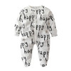 Adorable 2018 Infant Rompers for Newborns and Toddlers - Long Sleeve Happy Print Jumpsuit for Baby Boys and Girls