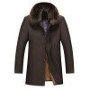 Men's 2017 Winter Casual Thick Warm Long Cashmere Coat with Big Fur Collar - Stylish and Comfortable Woll Mantel