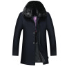 Men's 2017 Winter Casual Thick Warm Long Cashmere Coat with Big Fur Collar - Stylish and Comfortable Woll Mantel