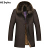 Men's 2017 Winter Casual Thick Warm Long Cashmere Coat with Big Fur Collar - Stylish and Comfortable Woll Mantel