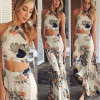 Floral Print Women’s Summer Maxi Dress - Trendy 2 Piece Halterneck Backless Boho Style for Beach Parties and Casual Outings