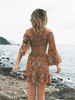 Floral Off-Shoulder Top with Flared Sleeves and Matching Skirt Set - Perfect Summer Outfit