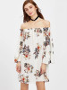 Floral Off-Shoulder Mini Dress with Long Sleeves - Perfect Summer Outfit for Women