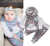 Floral 2-Piece Infant Clothing Set for Newborns to 24 Months - Long Sleeve Hooded Shirt and Pants for Baby Boys and Girls