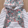 Adorable Floral Stripe Hooded Outfit Set for Newborn Baby Girls - 2 Piece Clothing Set AU