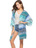 Stylish Floral Long Sleeve Beach Cover-Up Top for Summer Fashion