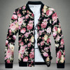 Men's Floral Bomber Jacket - 2023 Trendy Cotton Twill with Stand Collar & Free Shipping