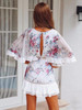Boho Chic Floral Mini Dress with Hollow Batwing Sleeves - Perfect for Summer Style