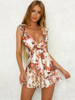 Floral Ruffle Deep V-Neck Mini Dress – Trendy Summer Fashion Must-Have