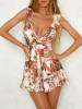 Floral Ruffle Deep V-Neck Mini Dress – Trendy Summer Fashion Must-Have