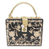 Floral Crystal Evening Clutch Bag for Women - Elegant Silver Hardcase Crossbody Totes and Acrylic Handbags