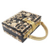 Floral Crystal Evening Clutch Bag for Women - Elegant Silver Hardcase Crossbody Totes and Acrylic Handbags