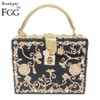 Floral Crystal Evening Clutch Bag for Women - Elegant Silver Hardcase Crossbody Totes and Acrylic Handbags