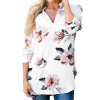 Stylish Floral Long Sleeve Blouse for Women - Loose Fit Casual Autumn Winter Work Top - Plus Size Tunic Shirt 2XL