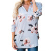 Stylish Floral Long Sleeve Blouse for Women - Loose Fit Casual Autumn Winter Work Top - Plus Size Tunic Shirt 2XL