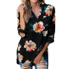 Stylish Floral Long Sleeve Blouse for Women - Loose Fit Casual Autumn Winter Work Top - Plus Size Tunic Shirt 2XL