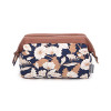 Floral Canvas Makeup Bag for Women - Portable Cosmetic Organizer and Toiletry Holder with Zipper, Perfect for Travel and On-the-Go Use
