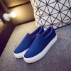 Trendy Floral Canvas Slip-On Shoes for Women – Comfortable, Height-Increasing Footwear with Appliqué Design
