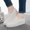 Trendy Floral Canvas Slip-On Shoes for Women – Comfortable, Height-Increasing Footwear with Appliqué Design