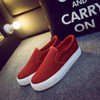 Trendy Floral Canvas Slip-On Shoes for Women – Comfortable, Height-Increasing Footwear with Appliqué Design