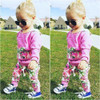 Floral Baby Girls 2-Piece Outfit Set - Long Sleeve Hooded Sweatshirt and Pants for Comfortable Playtime