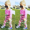 Floral Baby Girls 2-Piece Outfit Set - Long Sleeve Hooded Sweatshirt and Pants for Comfortable Playtime