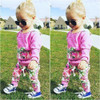 Floral Baby Girls 2-Piece Outfit Set - Long Sleeve Hooded Sweatshirt and Pants for Comfortable Playtime