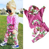 Floral Baby Girls 2-Piece Outfit Set - Long Sleeve Hooded Sweatshirt and Pants for Comfortable Playtime