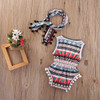 Floral Baby Girls Sleeveless Romper Bodysuit Set with Headband - Classic One-Piece Sunsuit Outfit for Summer