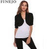 Stylish FINEJO Women's Knit Bolero Shrug - Casual Short Sleeve Lace Floral Crop Cardigan and All-Match Shawl Wrap