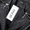 FINEJO Plus Size Women's Genuine Leather Long Overcoat with Detachable Chiffon Hem - Stylish Autumn Rock Cool Full Sleeve Jacket