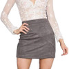 FinalFit High Waisted Pencil Women Skirt Suede Tight Bodycon Sexy Mini Short Skirt