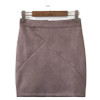FinalFit High Waisted Pencil Women Skirt Suede Tight Bodycon Sexy Mini Short Skirt