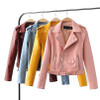 FinalFit Leather Jacket Women, Autumn&Winter PU Faux Leather Ladies Motorcycle Leather Jacket With Belt