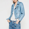 FinalFit Leather Jacket Women, Autumn&Winter PU Faux Leather Ladies Motorcycle Leather Jacket With Belt