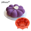 FILBAKE Kitchen 8 Petals Circular Wine Red Silicone Mousse Moulds Pan Cake Mold Baking Molds Decorating Tools