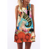 FICUSRONG Vestidos 2017 New Summer Dress Sleeveless Floral Print Casual Women Dress Above Knee Plus Size Women Clothing Dresses