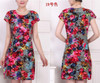 FICUSRONG L-4XL New Fashion Women Summer dress Slim Tunic Milk Silk print Floral dresses Casual Plus Size sexy bodycon dress