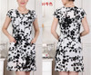 FICUSRONG L-4XL New Fashion Women Summer dress Slim Tunic Milk Silk print Floral dresses Casual Plus Size sexy bodycon dress