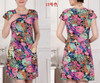 FICUSRONG L-4XL New Fashion Women Summer dress Slim Tunic Milk Silk print Floral dresses Casual Plus Size sexy bodycon dress