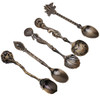 FHEAL 5pcs/set Vintage Royal Style Bronze Carved Small Coffee Tools Tableware Cutlery Kitchen Dining Bar Tools