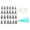FHEAL 27Pcs/Set Silicone Icing Piping Cream Pastry Bag Stainless Steel Nozzle Pastry Tips Converter DIY Baking Decorating Tools