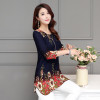FGLAC Women blouses shirt Fashion Casual loose printed chiffon blouses 2017 Summer plus size women tops