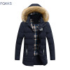 FGKKS New Brand Clothing Winter Men Jacket Fashion Mens Winter Parka With Hood Casual Warm Men's Coats Thick Long Parkas Male