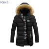 FGKKS New Brand Clothing Winter Men Jacket Fashion Mens Winter Parka With Hood Casual Warm Men's Coats Thick Long Parkas Male