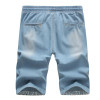 FGKKS 2017 Summer Style Men Short Jeans Brand Cotton Straight Ripped Holes Knee Length Shorts Jean Elastic Denim Shorts