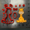 3D Printed Lion Zebra Giraffe Cookie Cutter Set