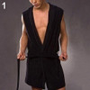 NEW GOODS NEW ITEMS Fashion Men Sexy Summer Sleeveless Sleepwear Robe Hooded Bathrobe Casual Pajamas NEW GOODS NEW ITEMS Fashion Men Sexy Summer Sleeveless Sleepwear Robe Hooded Bathrobe Casual Pajamas