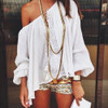 Summer Chiffon Tee Shirt Women Off Shoulder Blouse Casual Beach Crop Tank Tops Crochet Boho white Lace blouse Femme Blusas 2017 Summer Chiffon Tee Shirt Women Off Shoulder Blouse Casual Beach Crop Tank Tops Crochet Boho white Lace blouse Femme Blusas 2017